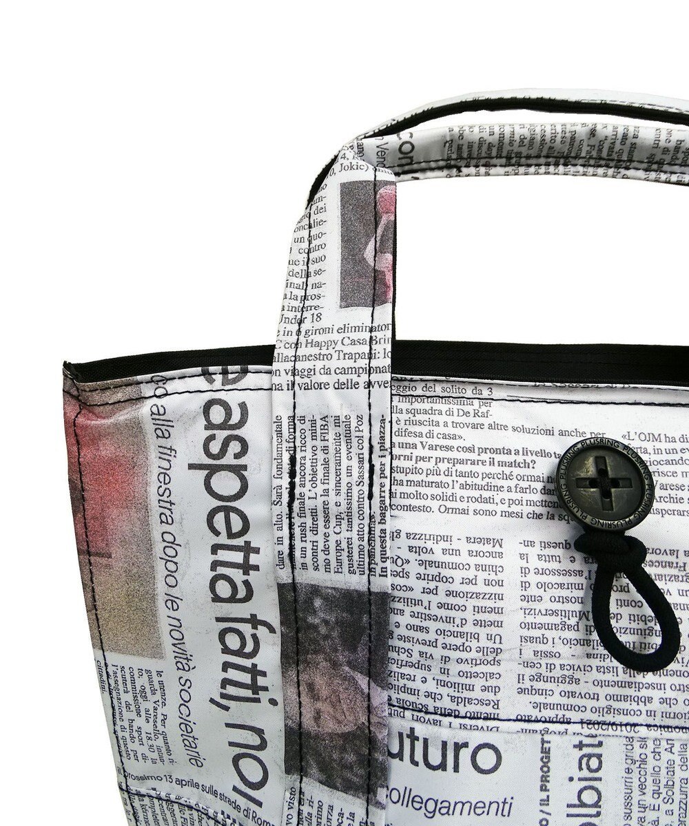 +RING 傘生地を使用した撥水ミニトートバッグ S NEWS-PAPER SR412 