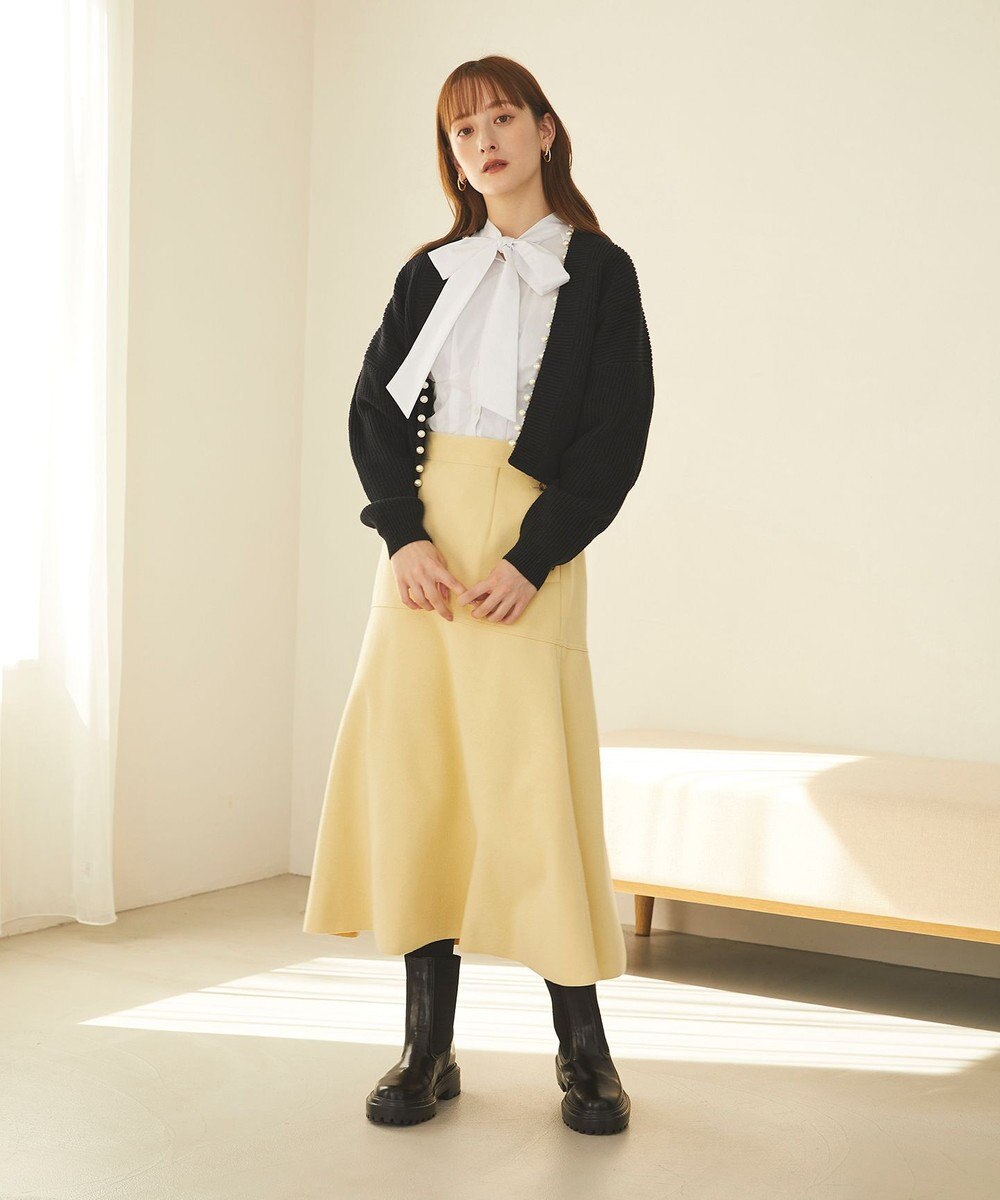 Feroux 【洗える】パール付き カーディガン 