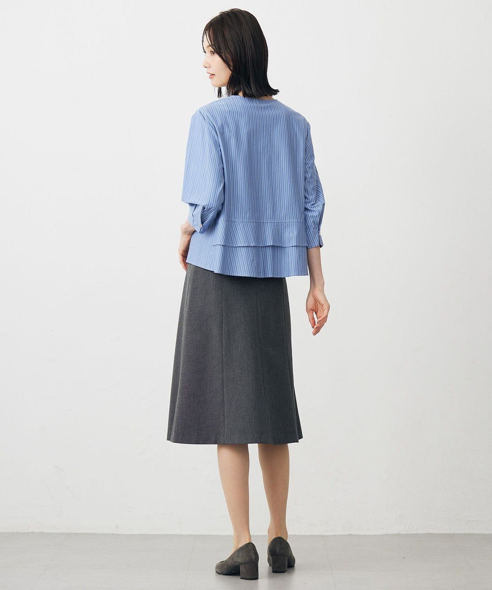 J.PRESS LADIES ストライプジャージー バックペプラム カットソー 