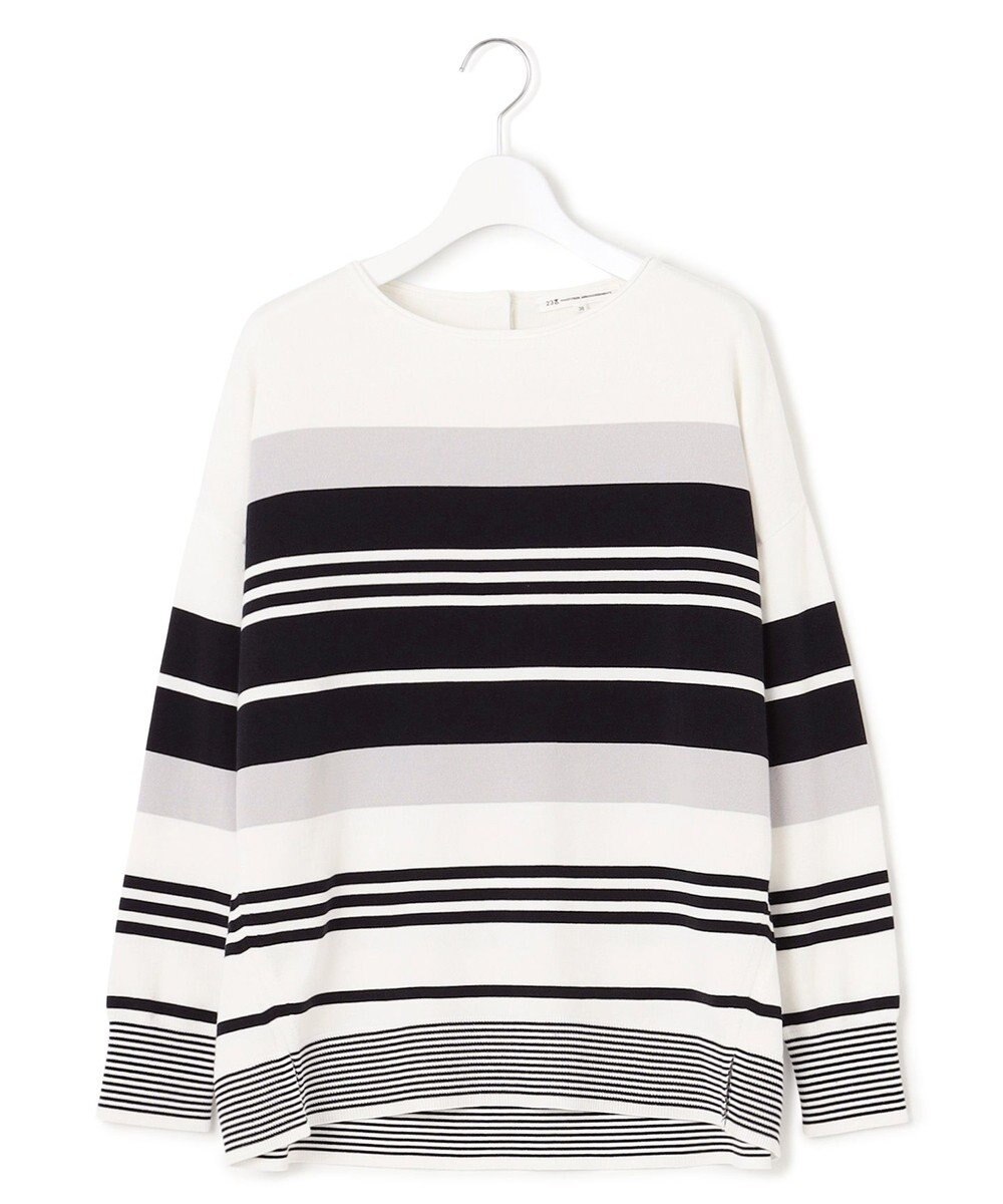 23区 【洗える】コットンポリエステルストレッチ オーバーサイズ ニット 