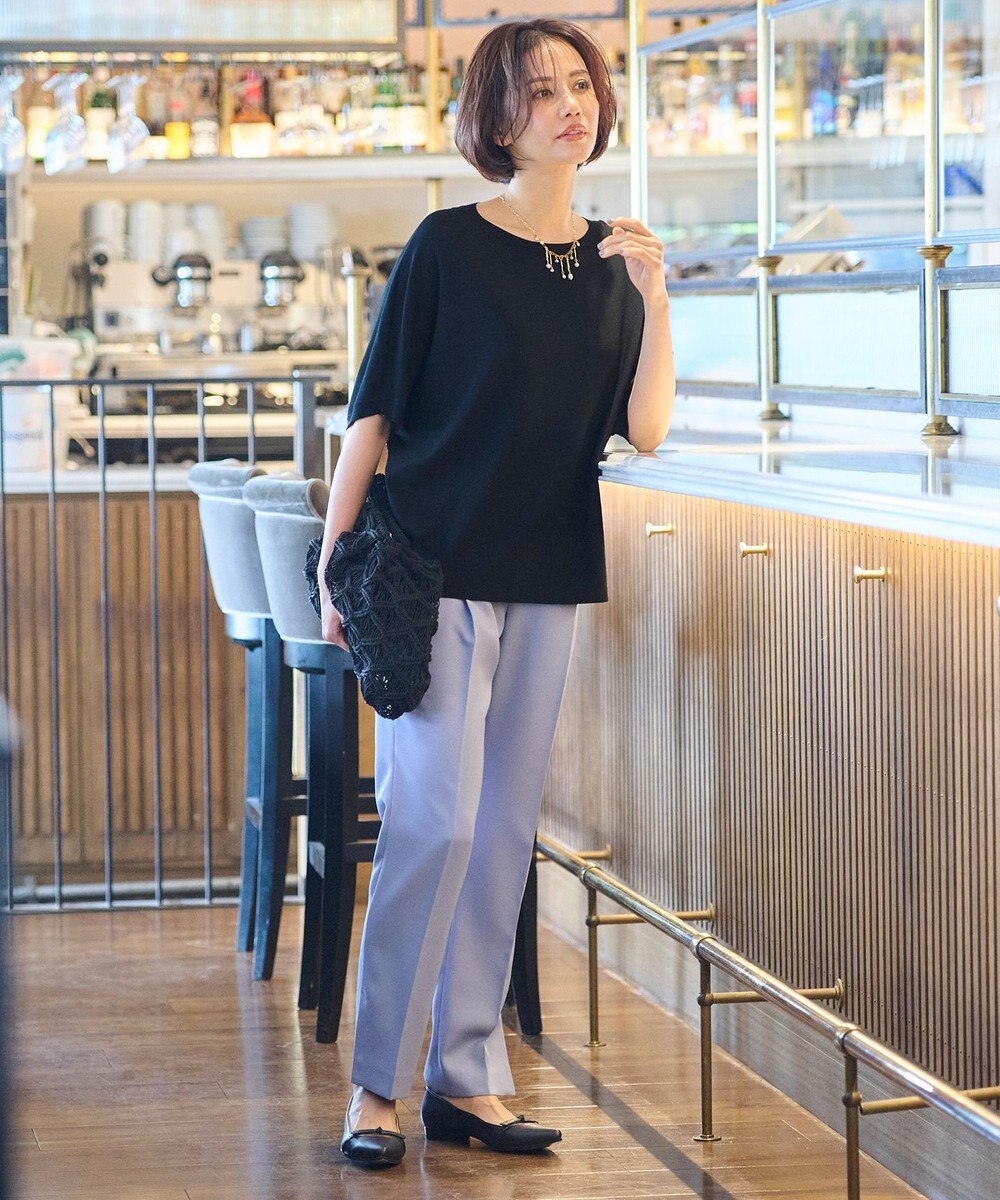 自由区 【好評につき新色追加・9色展開・洗える・XSサイズあり】クレープストレッチドルマン ニット 