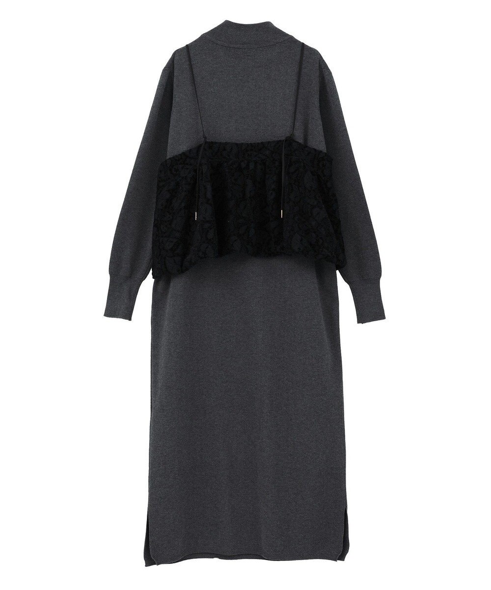 YECCA VECCA 【2点SET】バルーンキャミ付きニットワンピース 