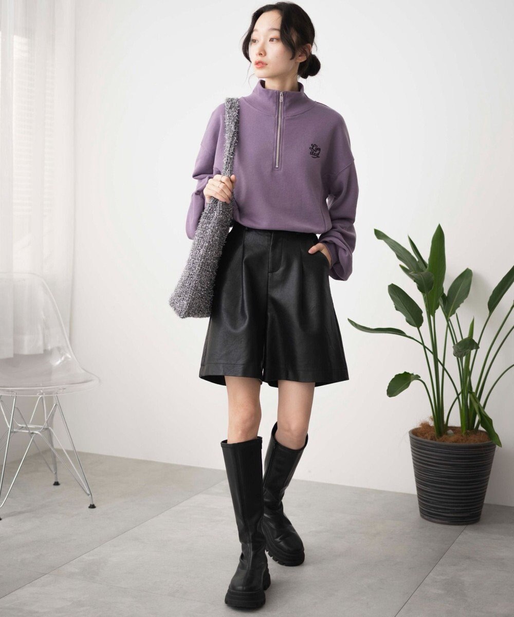 WEGO 【新色追加】ドロストデザインハーフZIPスウェット 