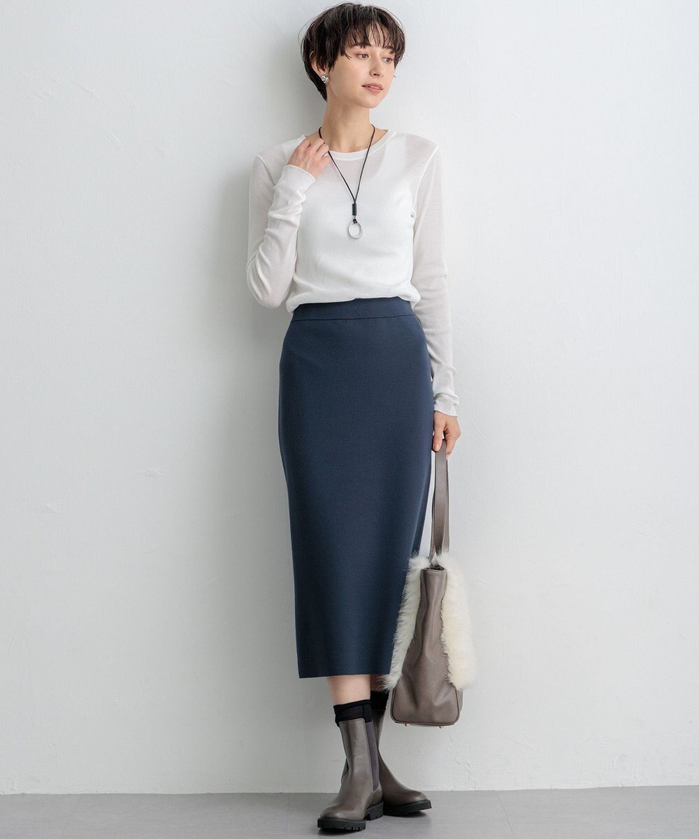 23区 【SLOW/一部店舗限定】シアーリブロンTEE クルーネック カットソー 