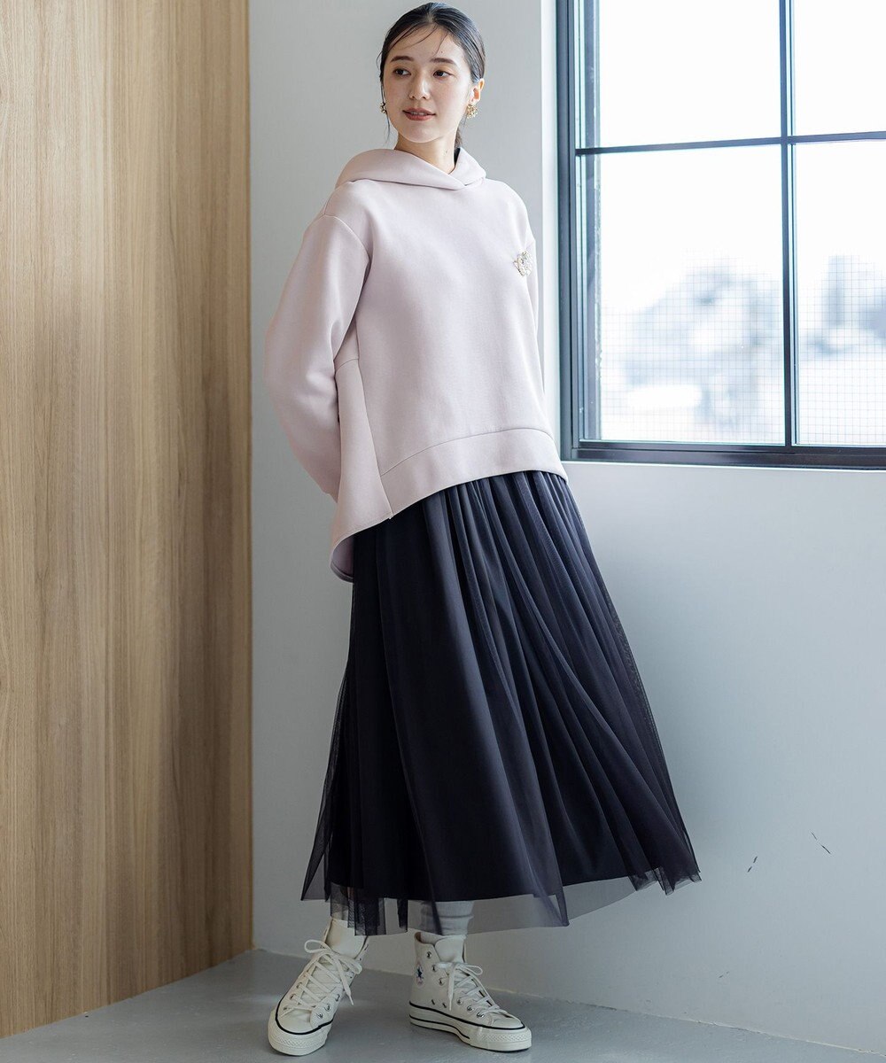 組曲 ダンボールジャージーバックフリル パーカー 