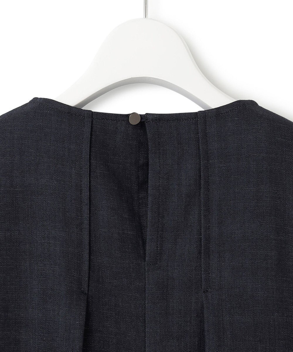 23区 L 【洗える】デニムライクシャンブレー ピンタック ブラウス 