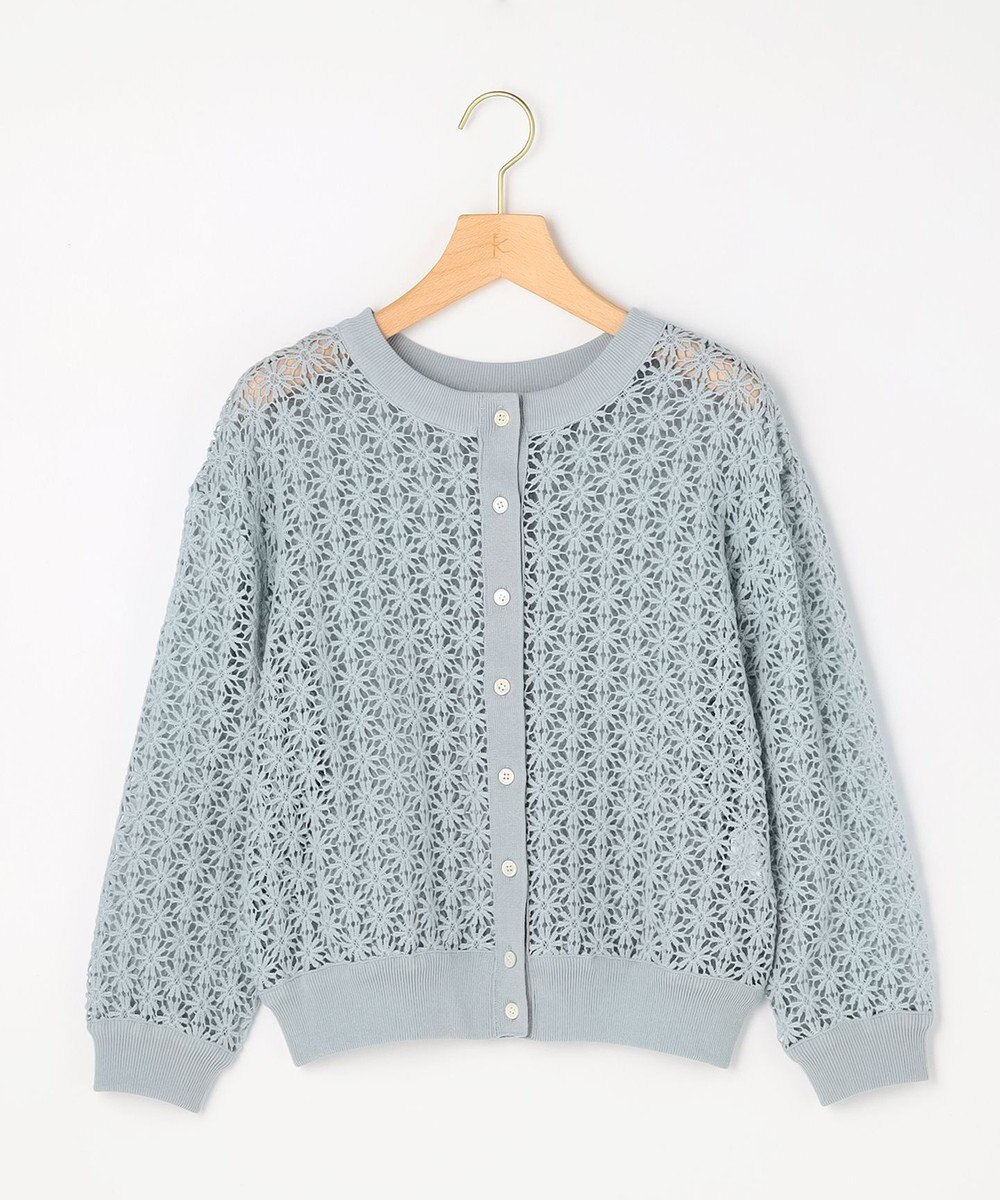 組曲 【先行予約・前後着用可】コットンフラワーレーシー カーディガン 