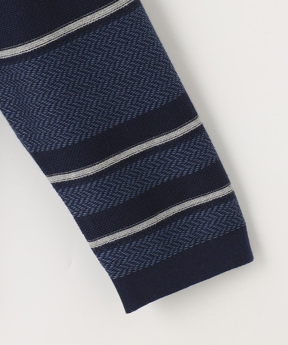 JOSEPH ABBOUD 【滑らかな肌触り】パネルボーダーVネックニット 