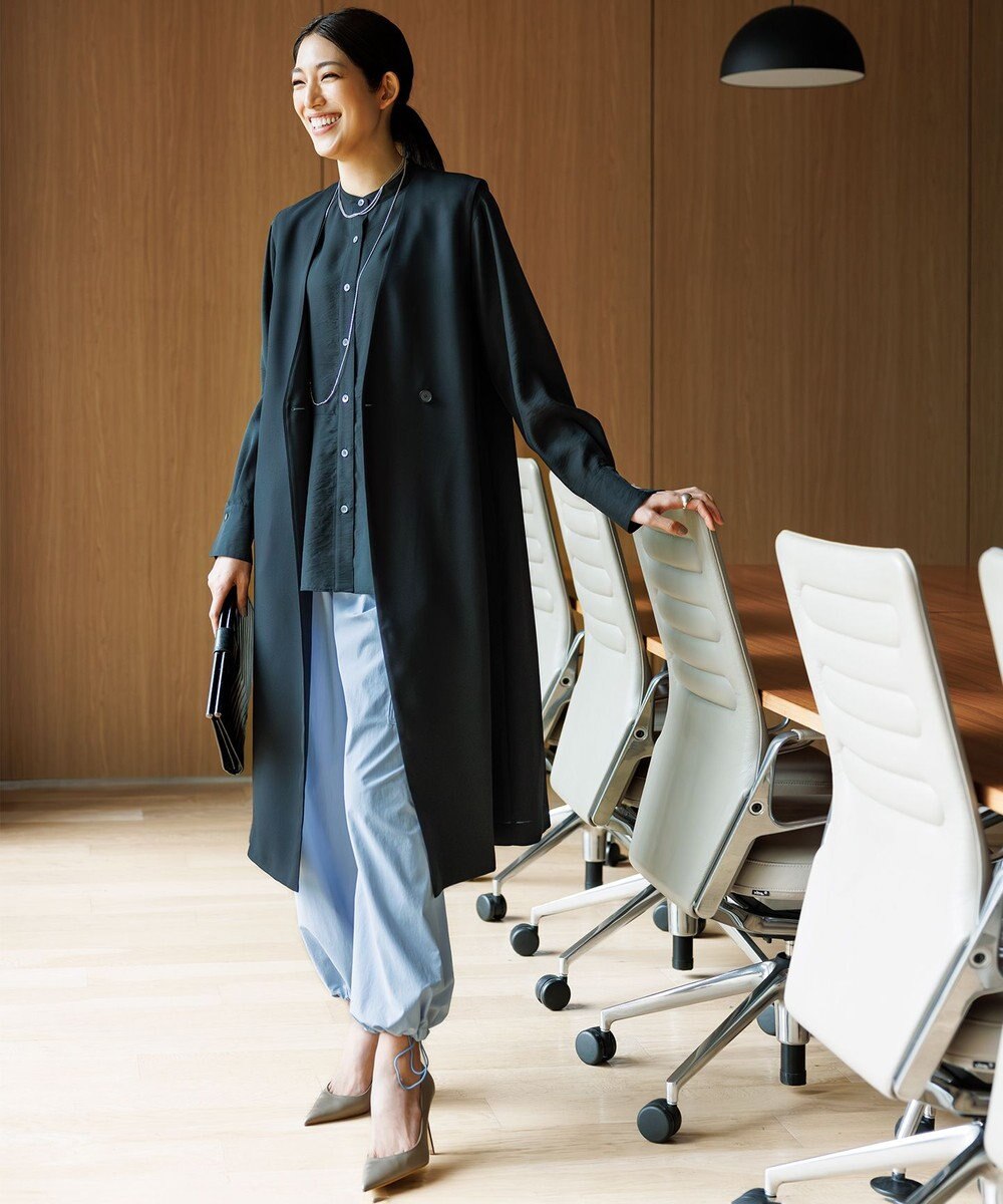 23区 S 【好評につき新色追加/洗える】イレギュラーヘム シアー ブラウス 