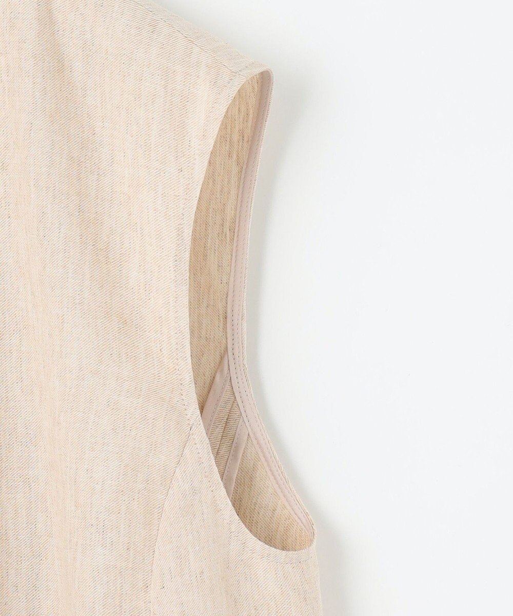 自由区 【カタログ掲載・接触冷感・UVカット・洗える】リネンミックスツィル ジレ 