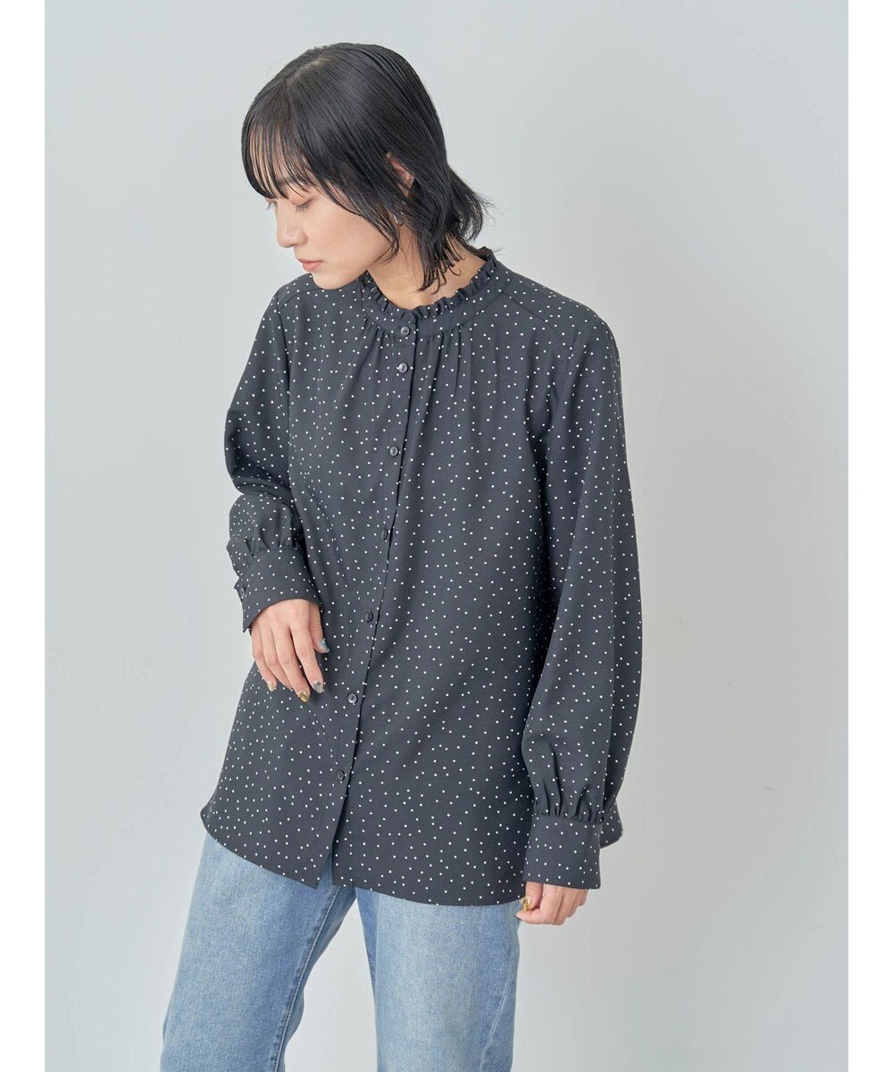 Green Parks ＢＰ　ケア楽　スタンドフリルブラウス 