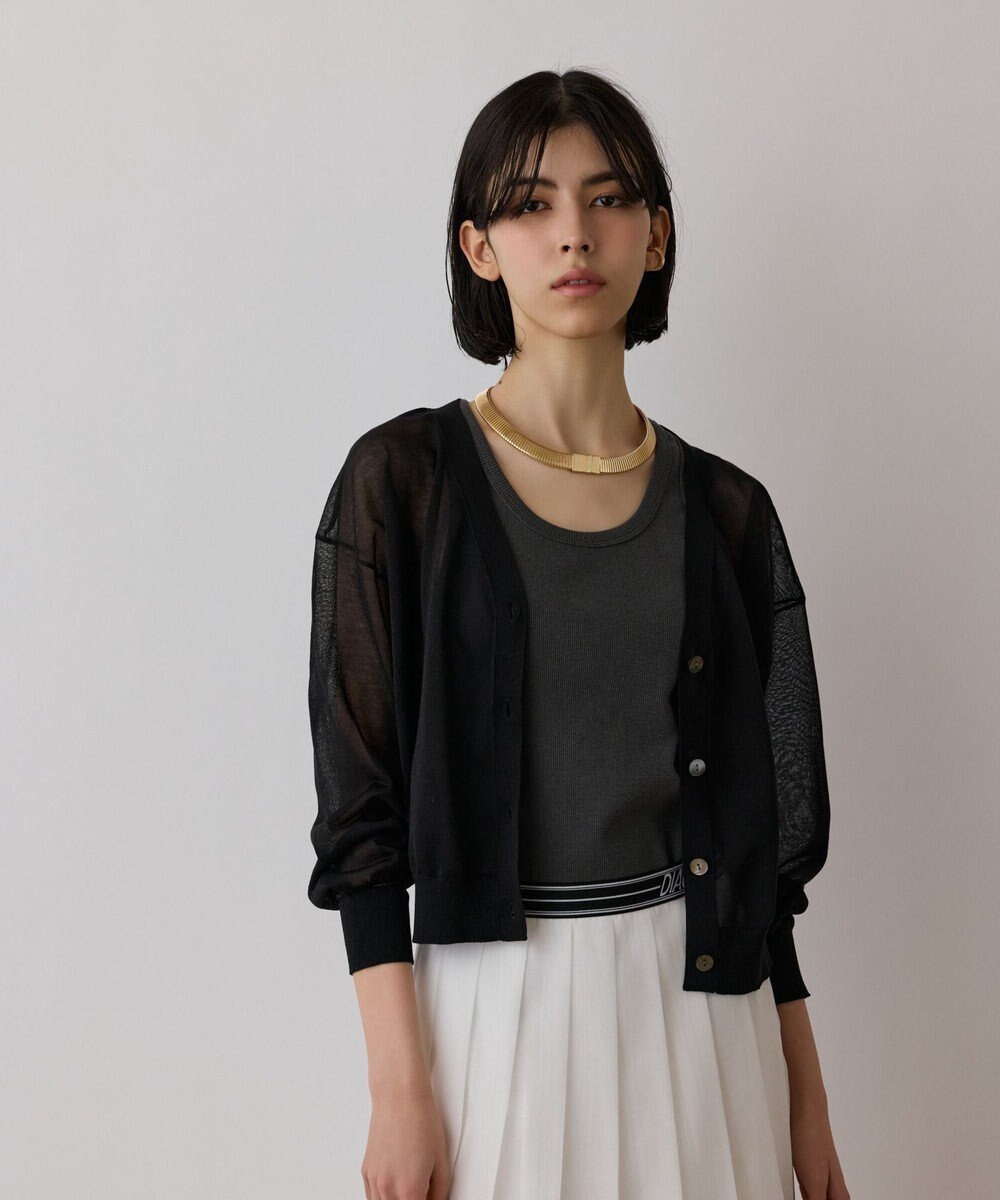 GRACE CONTINENTAL ブライトシアーニットカーディガン 