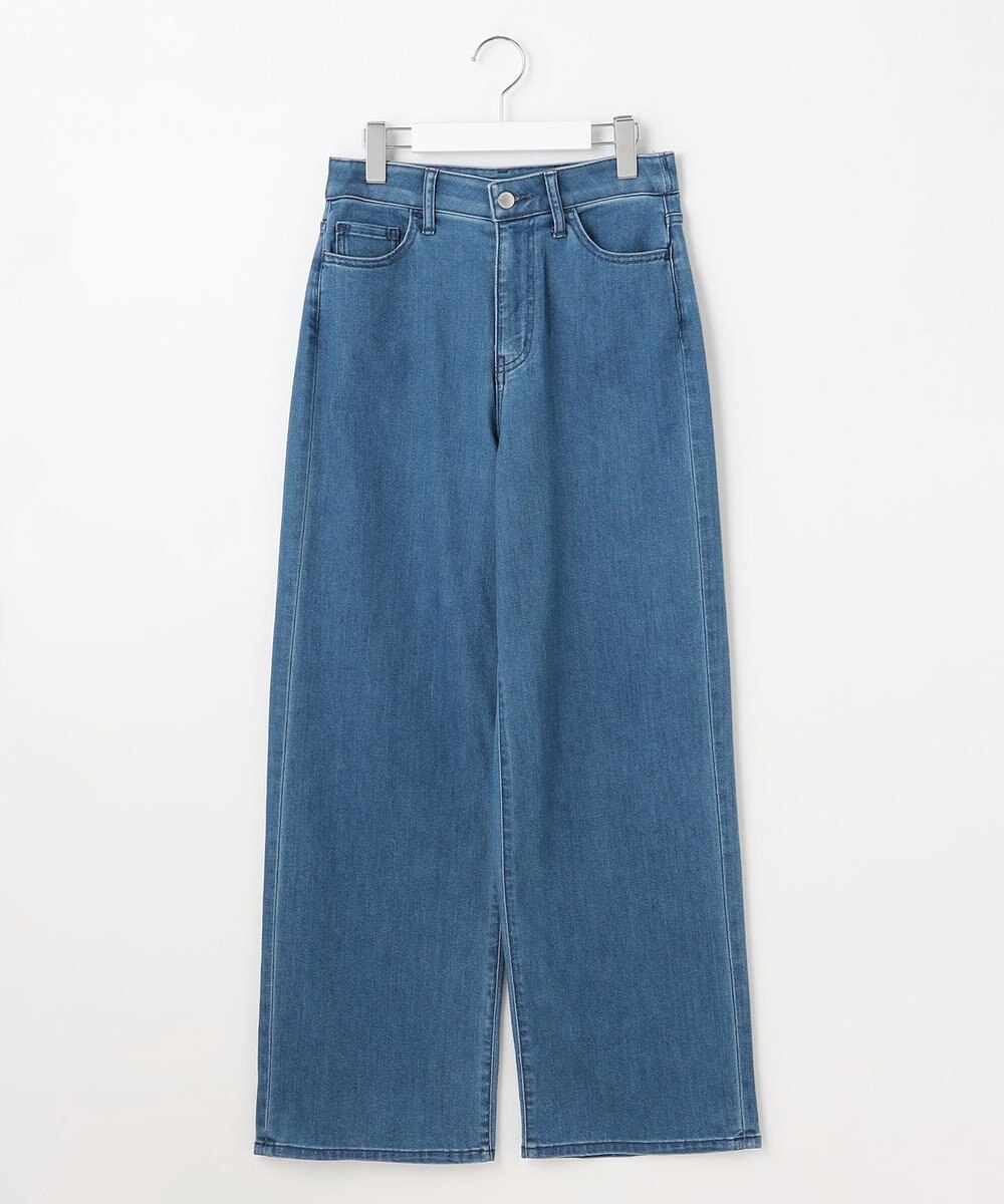 自由区 L 【19号サイズまで展開】ウスカルデニムワイドストレート パンツ 