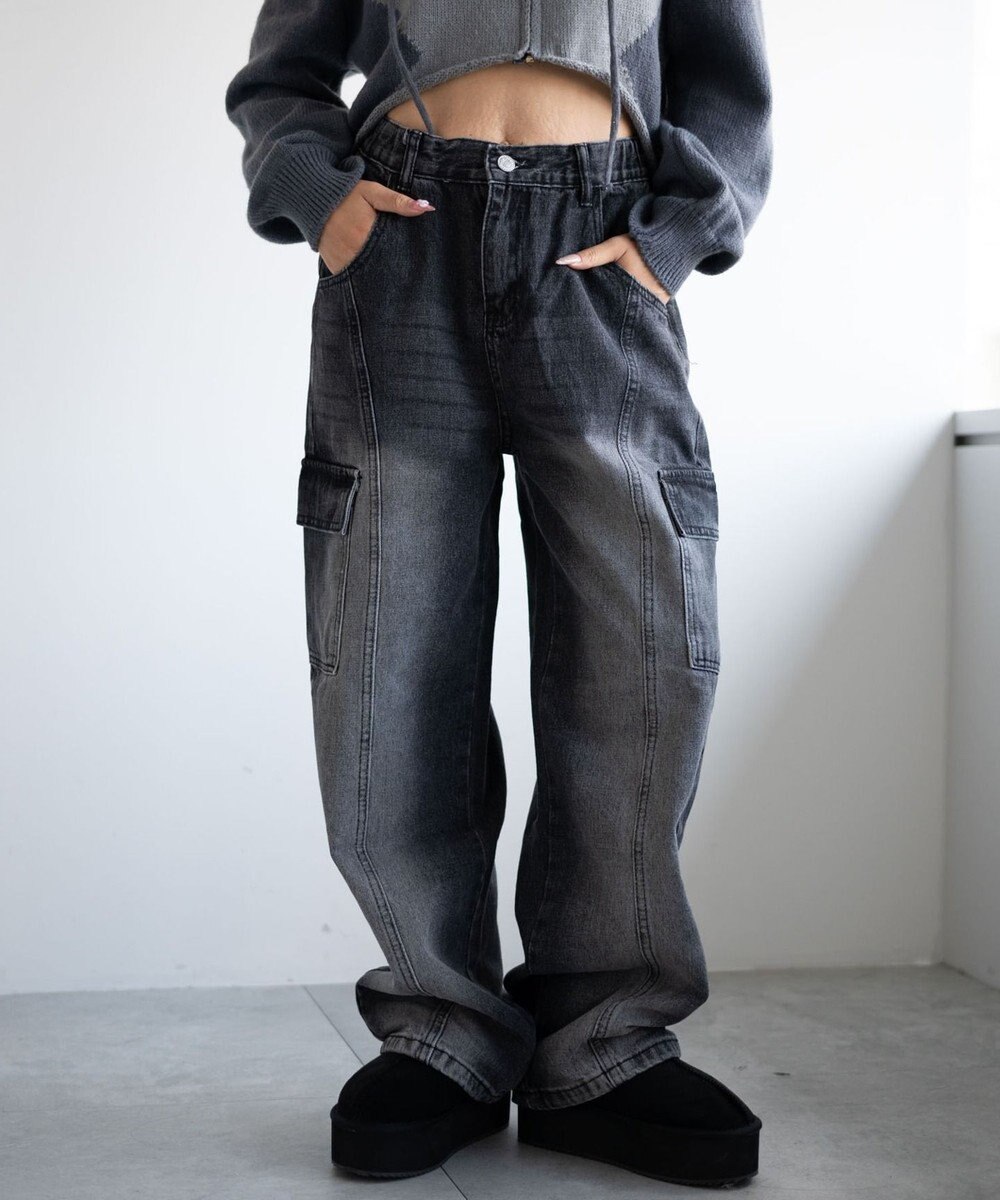 WEGO ヴィンテージウォッシュカーゴデニム 