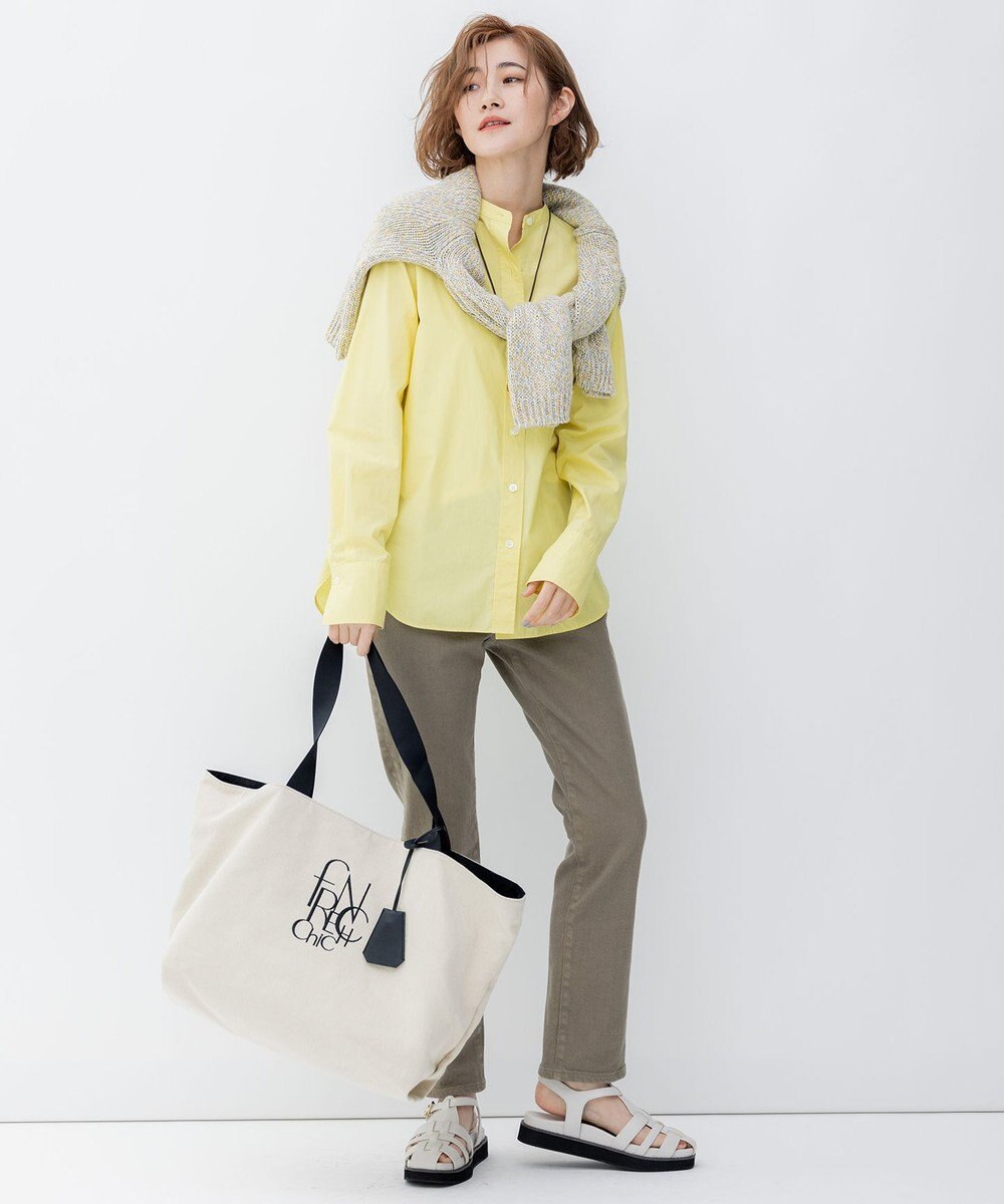 23区 【洗える】CANCLINI バンドカラー シャツ 