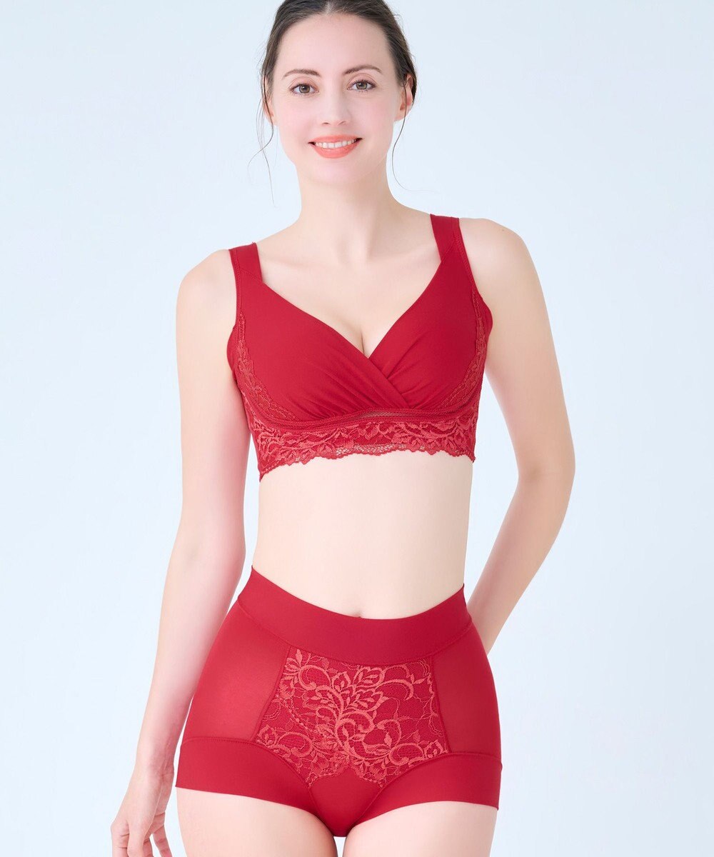 BRADELIS New York 【BRADELIS NewYork peace】綿混キャッチャーカップレースブラ25  ノンワイヤー 補正下着 補整 谷間メイク 