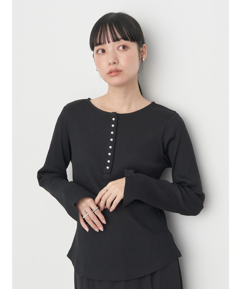 earth music&ecology パールヘンリーリブプルオーバー 