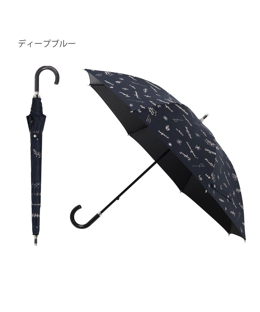 MOONBAT 【一級遮光/晴雨兼用】LANVIN en Bleu (ランバン オン ブルー) 長傘 日傘 ラインドローイング 遮光 遮熱 UV 