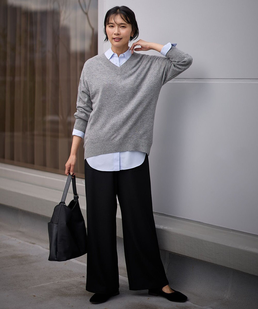 ANY 【手洗い可】イタリーヤーンウールカシミヤミックスＶネックプルオーバー 