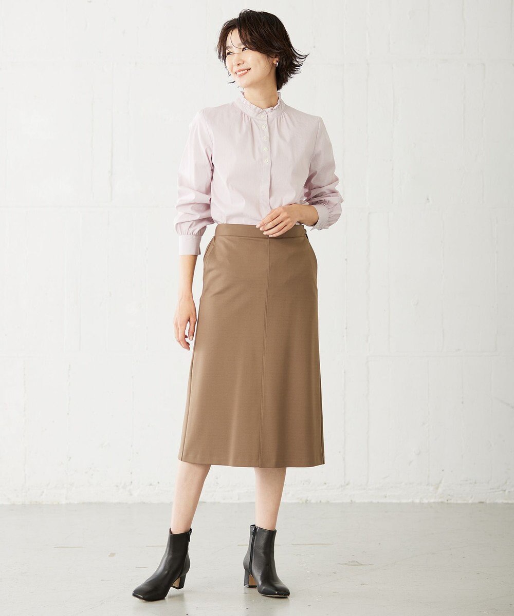 J.PRESS LADIES 【洗える】 バーズアイジャージー ナロー スカート 