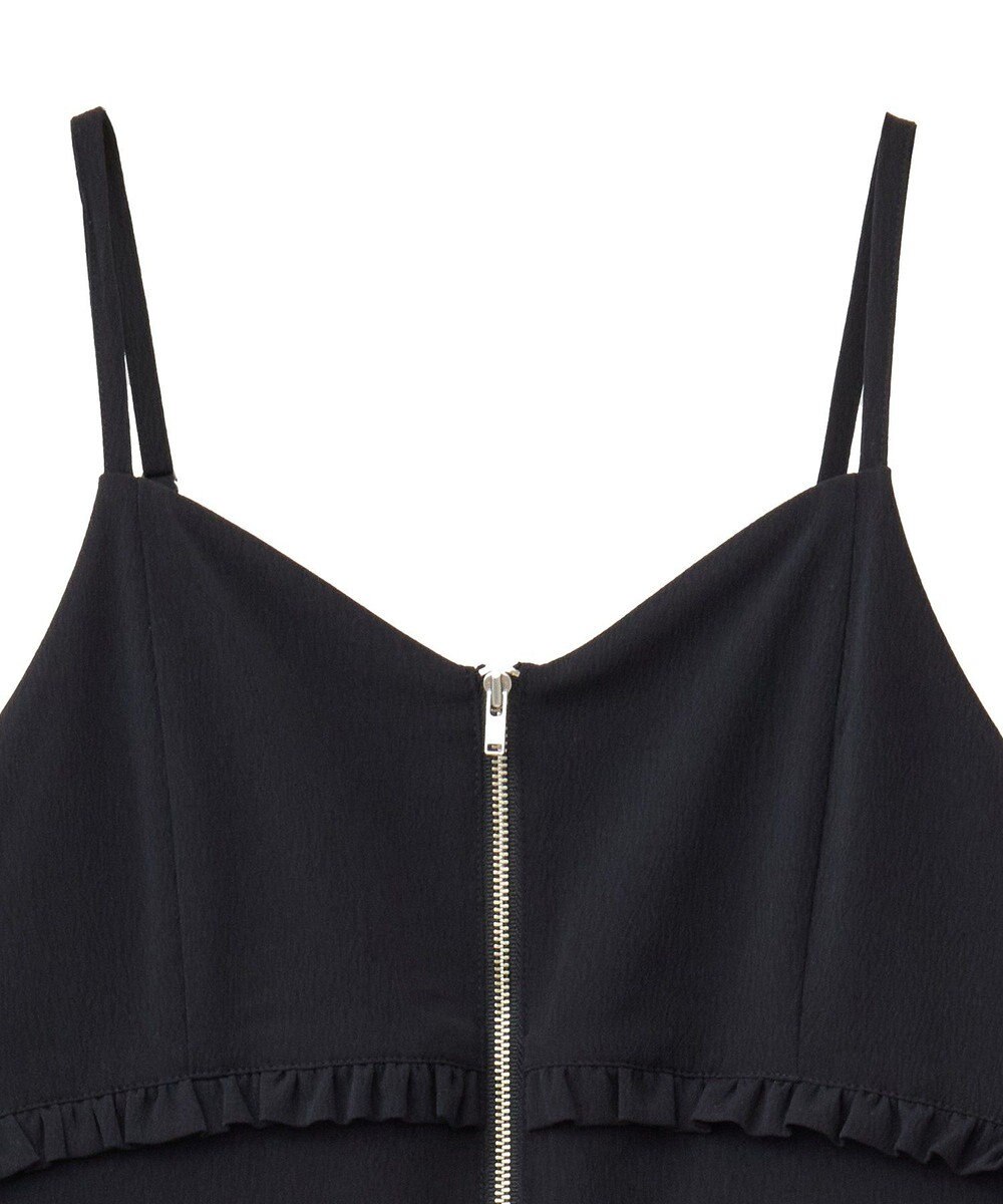 earth music&ecology ミニフリルフロントジップロンパース 