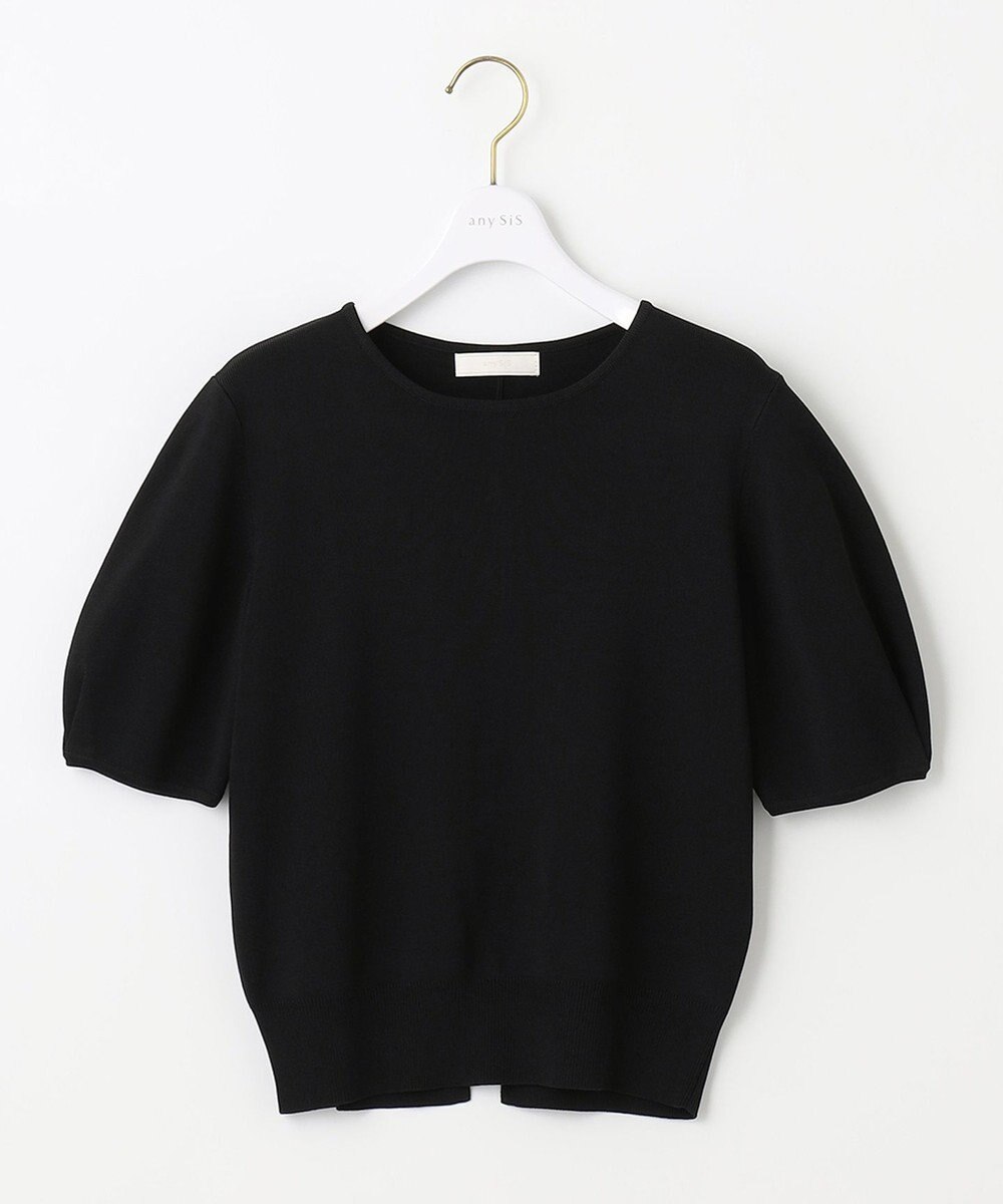 ANY SIS 【洗える】タックスリーブパール調 ニット 