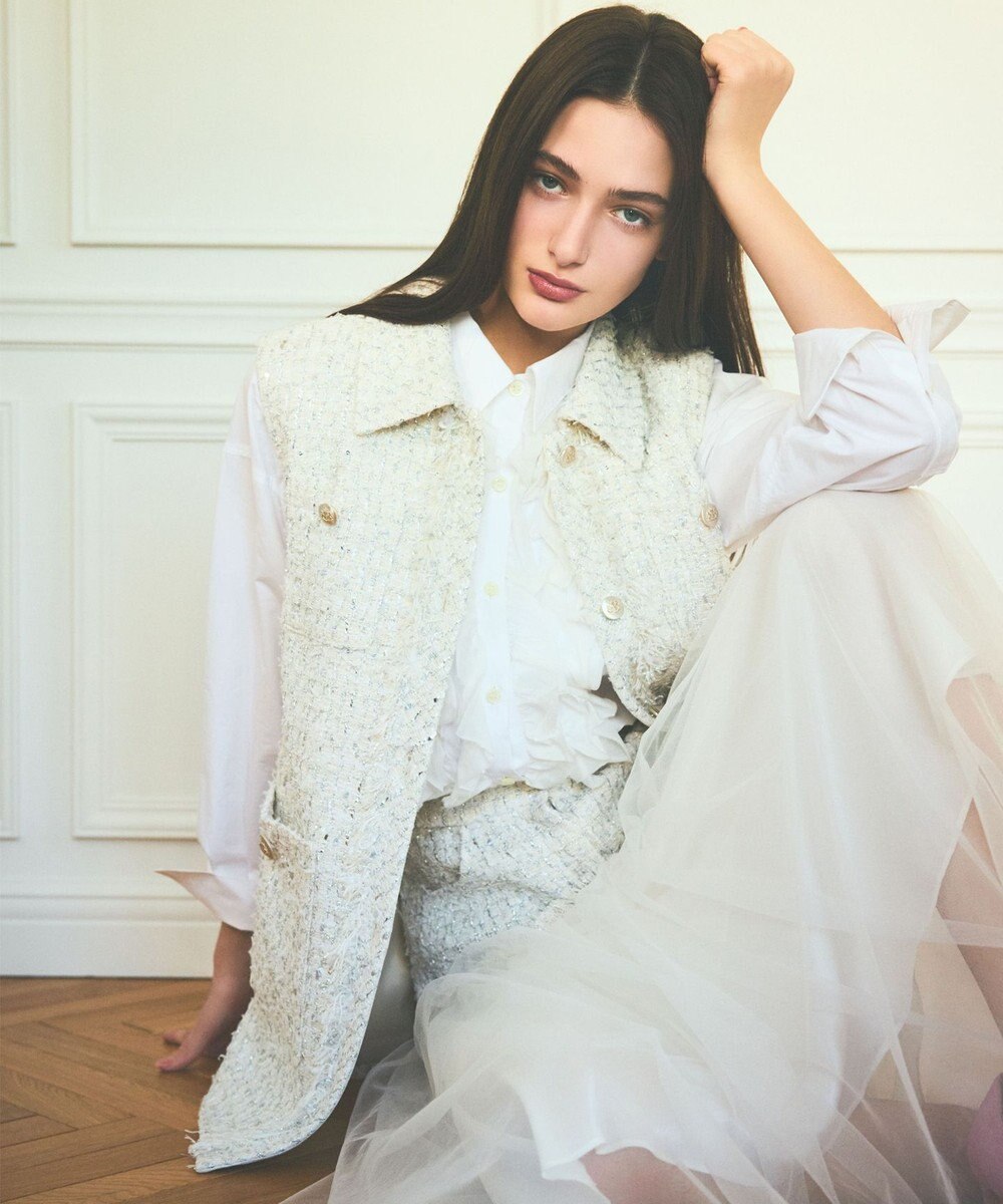 GRACE CONTINENTAL コサージュドレスシャツ 