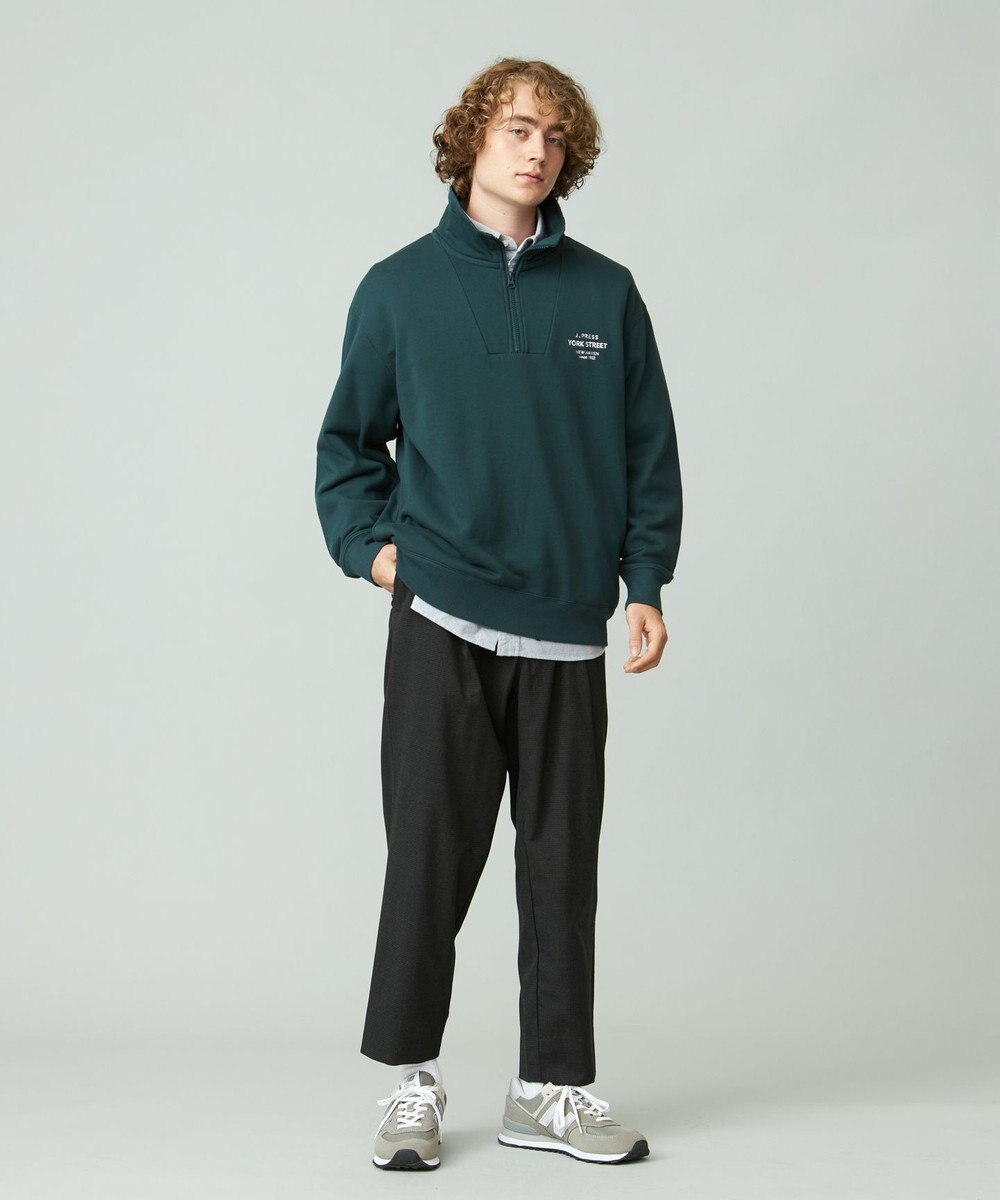 J.PRESS YORK STREET 【UNISEX】ワンポイントロゴ刺繍ハーフジッププルオーバー 