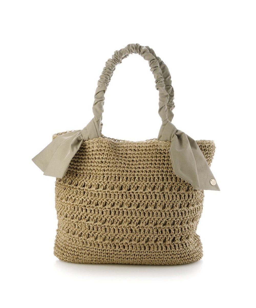 UNBILLION カシュカシュ cachecache / 下がりリボン柄編みトート カゴバッグ 