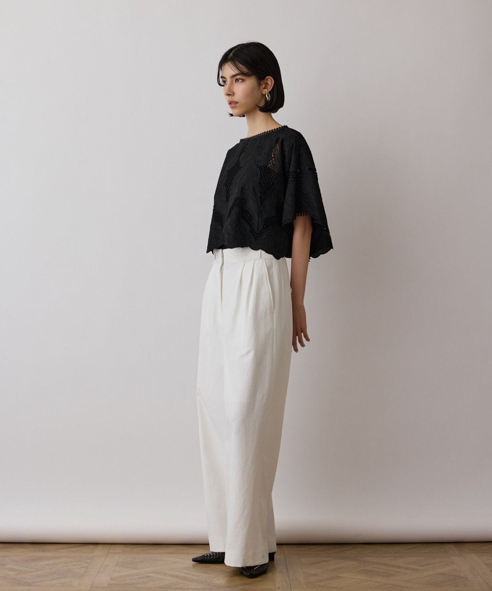 GRACE CONTINENTAL 刺繍ポンチョトップ 