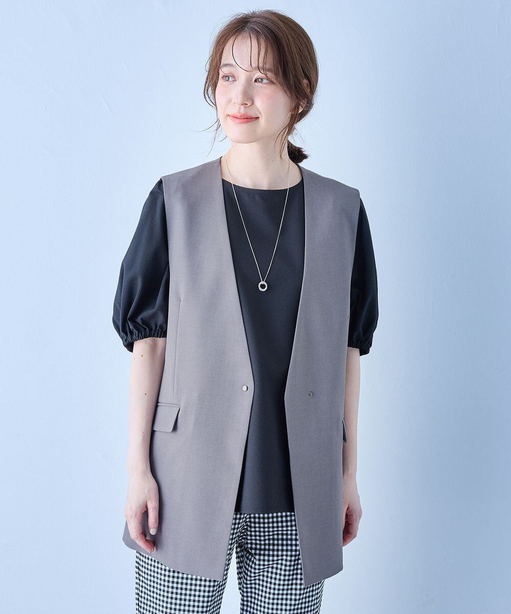 ANY 【セットアップ可能/ストレッチ】イージーケアジレ 