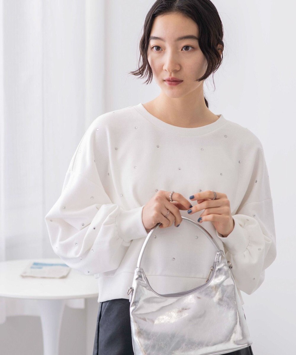 WEGO ラインストーンドットショートスウェット 