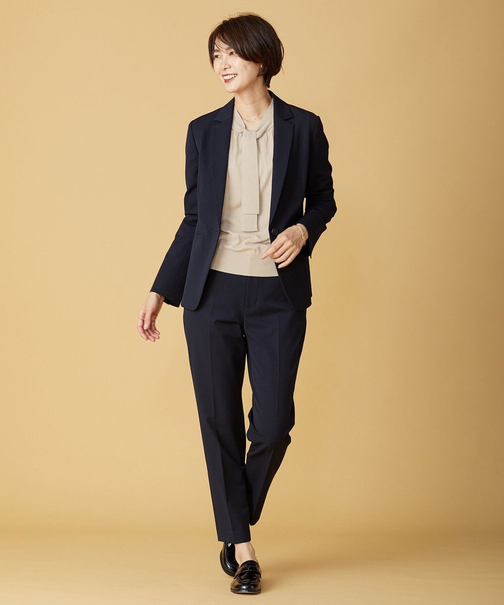 J.PRESS LADIES L 【洗える】アルガンシルク テーパード パンツ 