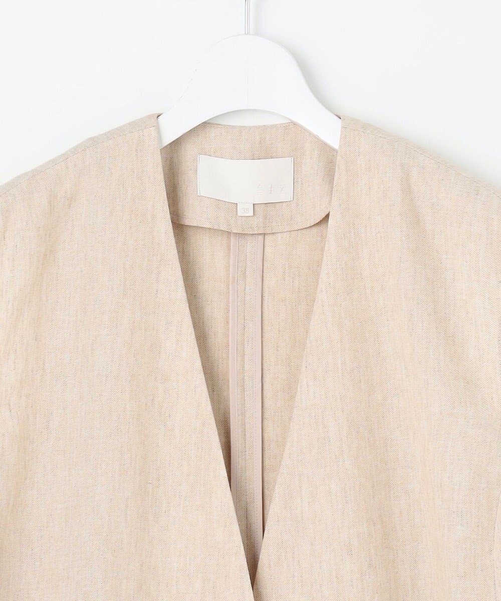 自由区 【カタログ掲載・接触冷感・UVカット・洗える】リネンミックスツィル ジレ 