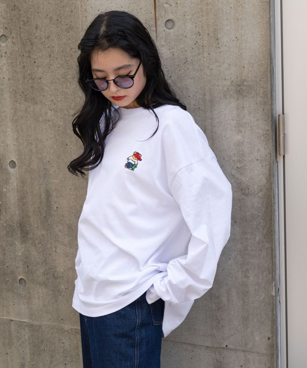 WEGO 【ユニセックス着用ITEM/MLサイズ展開】別注VISIONベアワンポイントT（LS） 