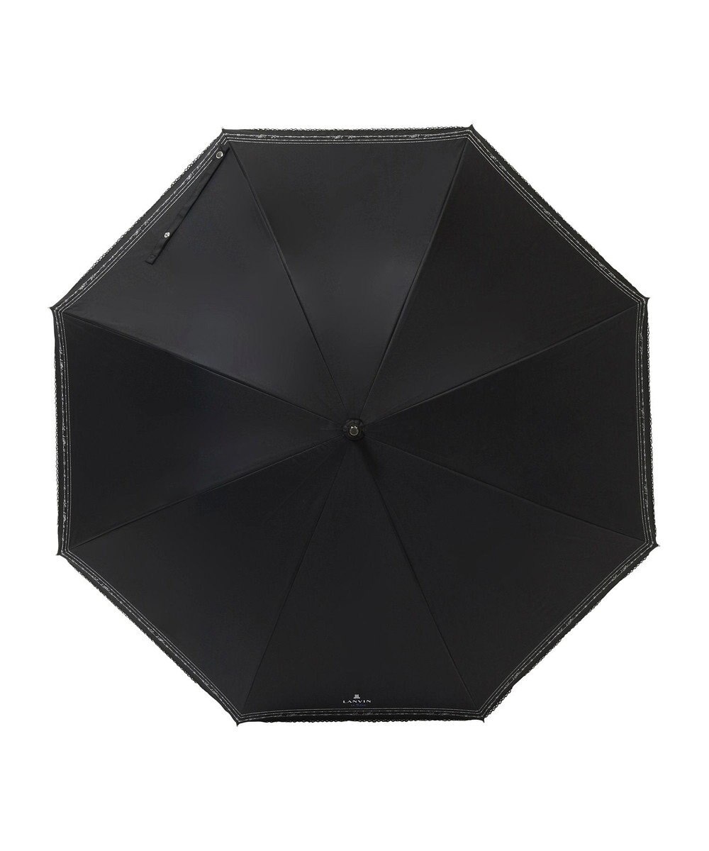 MOONBAT 【遮光率100％/遮熱/UV】LANVIN en Bleu (ランバン オン ブルー)晴雨兼用日傘 ピコレース シルバーラメ刺繍 長傘 