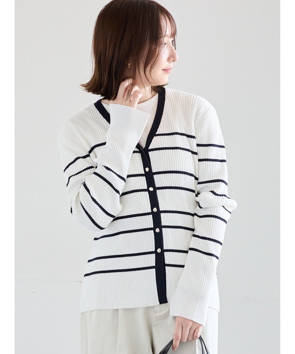 Te chichi リブVネックカーディガン 