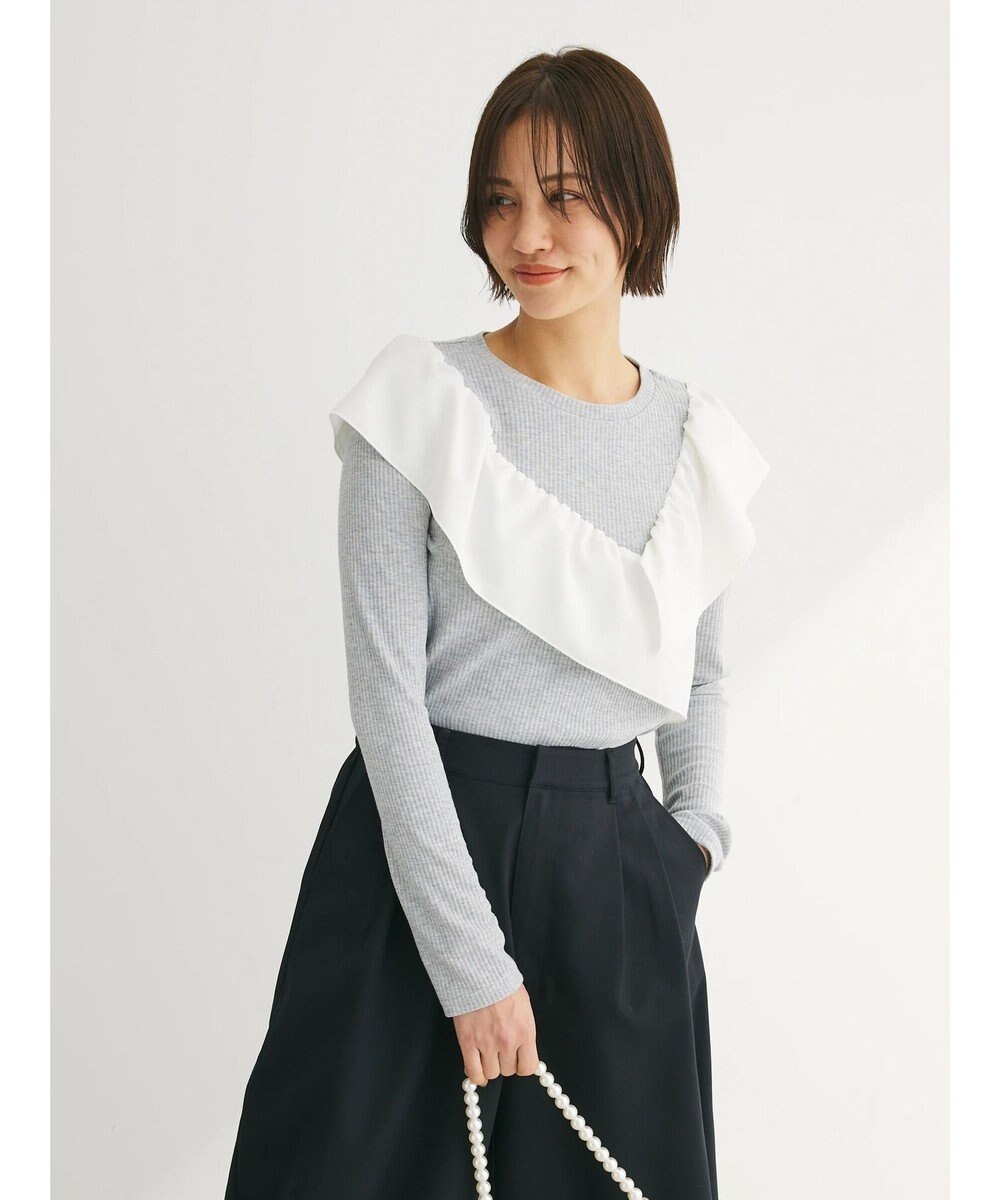 Green Parks ・ＳＵＧＡＲ　ＳＰＯＯＮ　アシンメトリーフリルロンＴＥＥ 