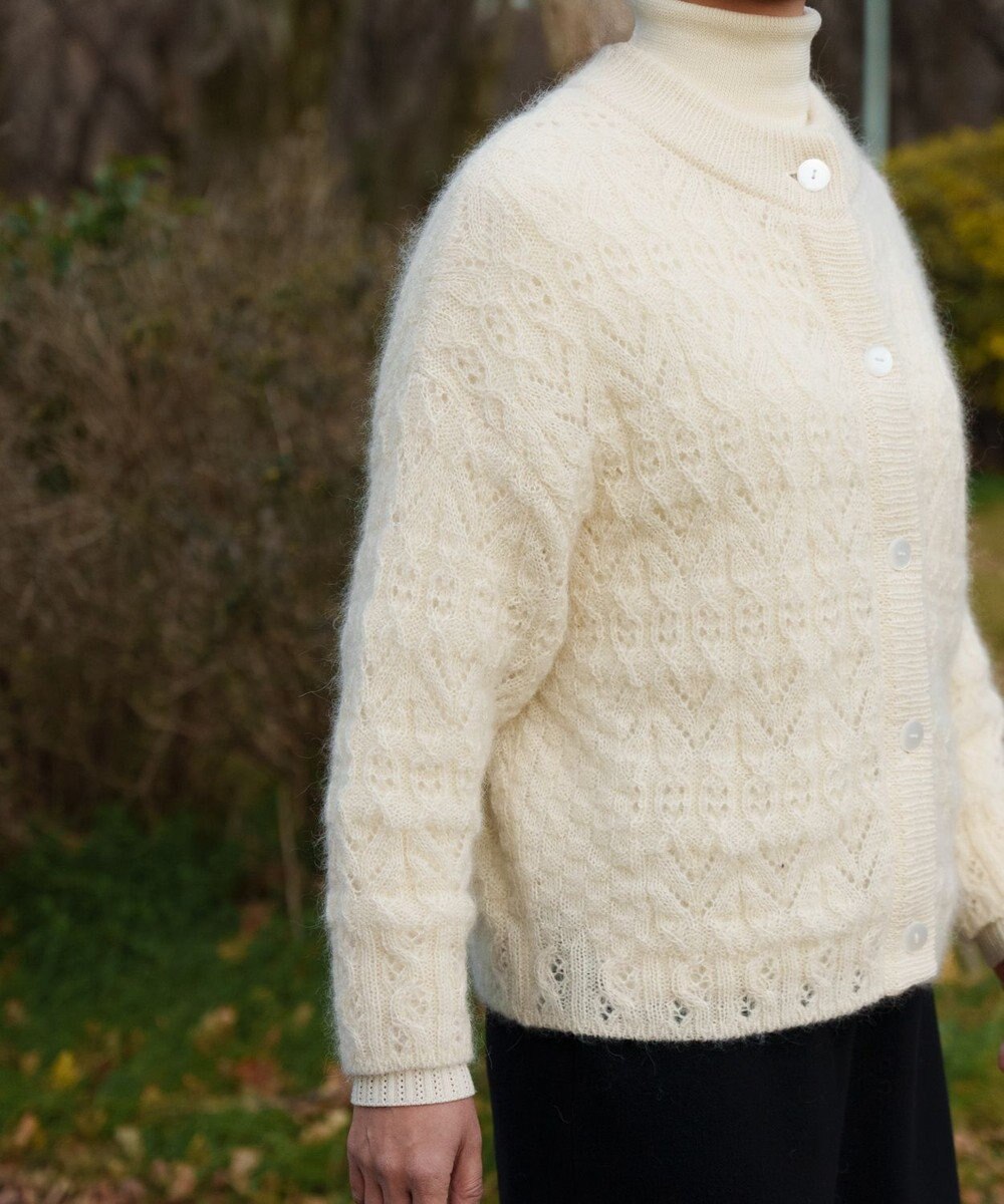 muuc アルパカモヘヤ模様編みカーディガン 