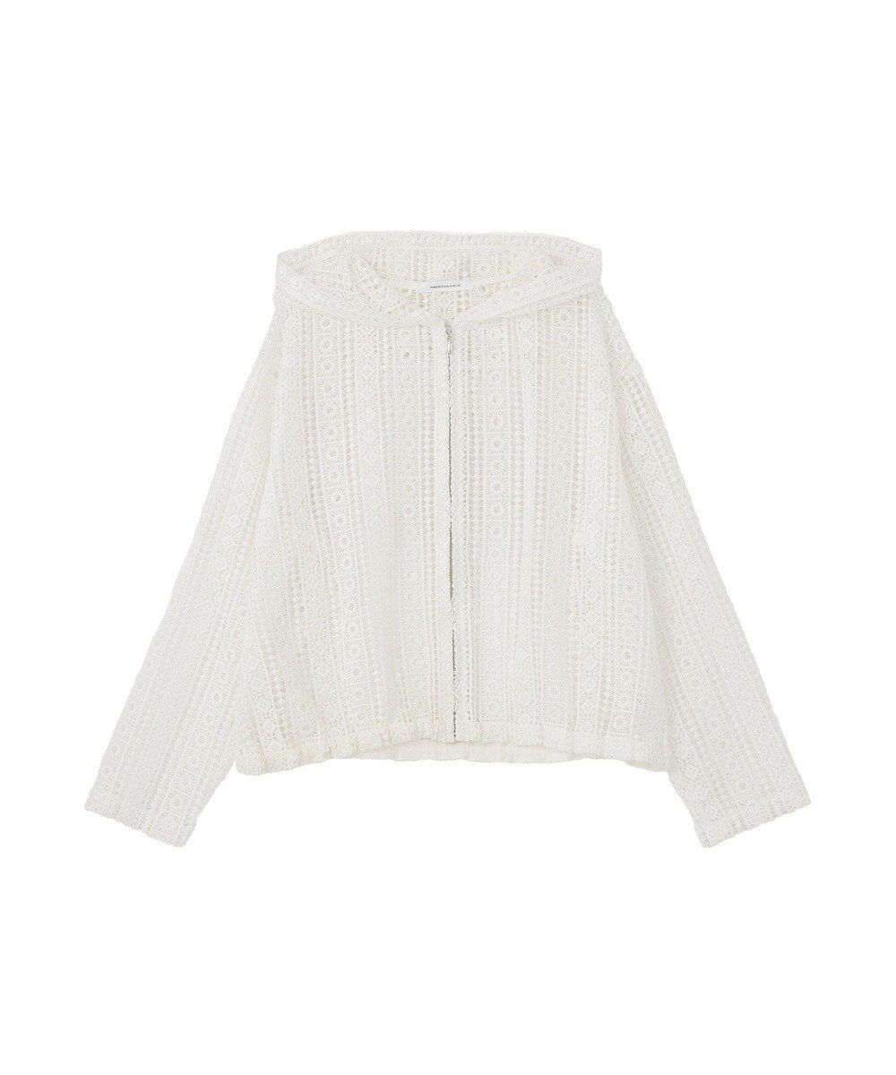 AMERICAN HOLIC 【先行予約】幾何学レースフードシャツ 