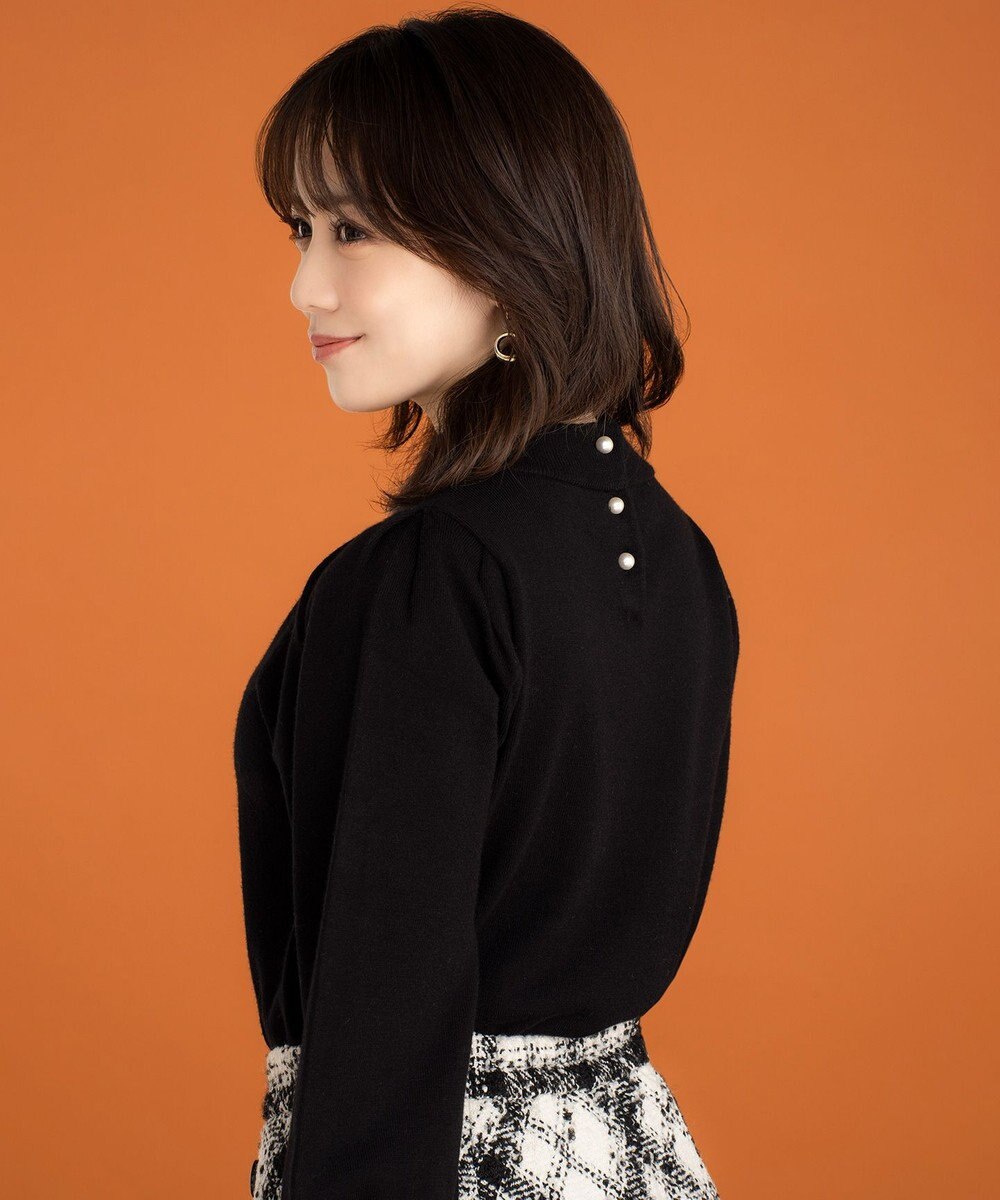 ANY SIS S 【低身長企画】バックパール調ポイント ニット 