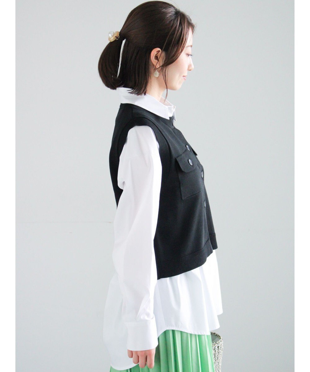 Te chichi ポケット付きニットベスト 