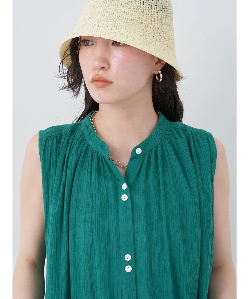 earth music&ecology ノースリーブギャザーワンピース 