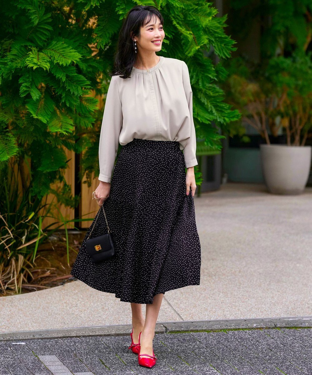 ANY SIS フロントタックバイカラー ブラウス 