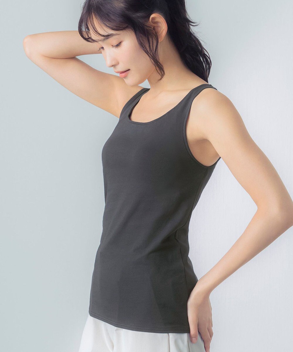 Wing カップ付きタンクトップ 綿混(身生地部) ラク きれいなバストシルエット 【シンクロブラトップ 綿混タイプ】 ブラトップ ET1132 ウイング／ワコール 