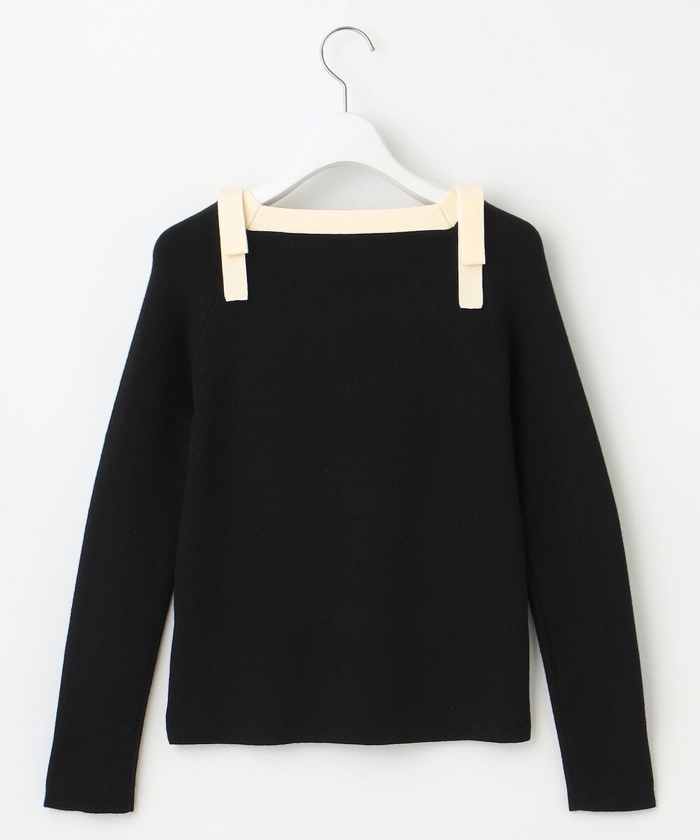 Feroux 【洗える】ショルダーリボン プルオーバーニット 