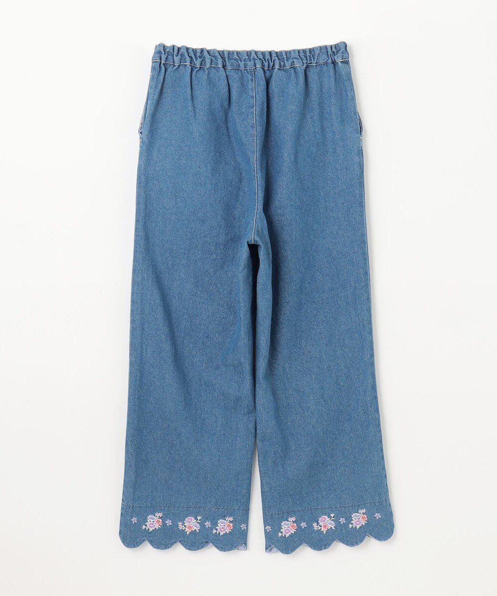 ANY KIDS スカラップ×刺繍デニムパンツ 