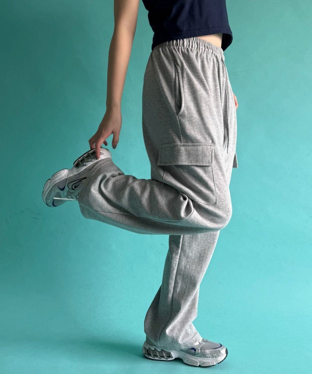 WEGO 【ウエストゴム】スウェットカーゴパンツ 
