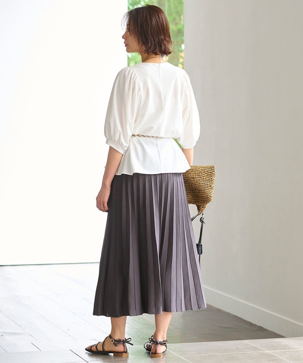 自由区 【洗える・XSサイズあり】ハイツイストポンチボリューム袖 カットソー 