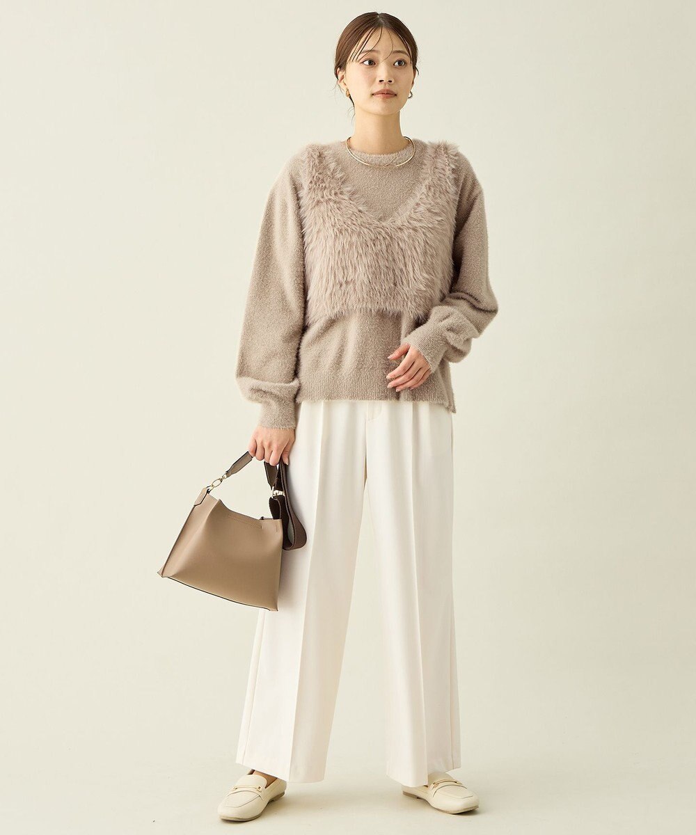 ANY L ロングシャギーニットベスト 